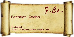 Forster Csaba névjegykártya