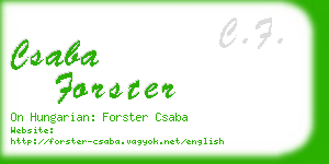 csaba forster business card